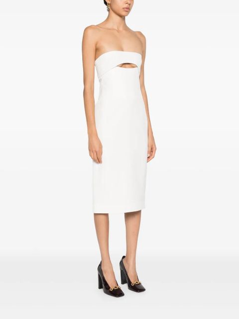 Saint Laurent silk midi dress - White