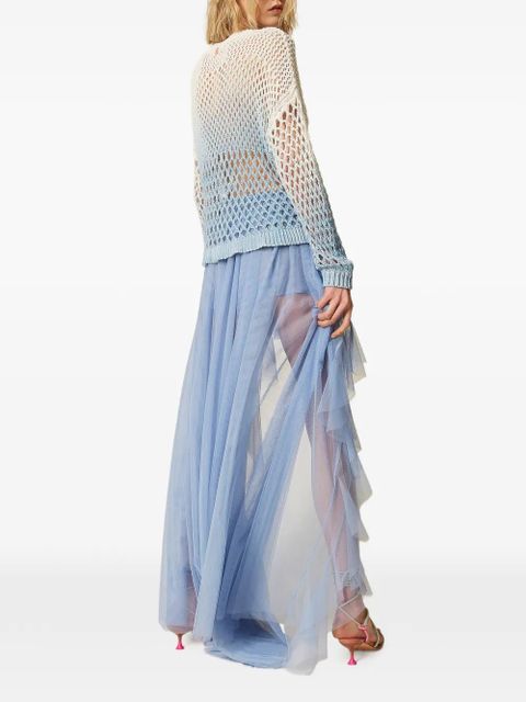 TWINSET x Myfo asymmetric tulle skirt - Blue