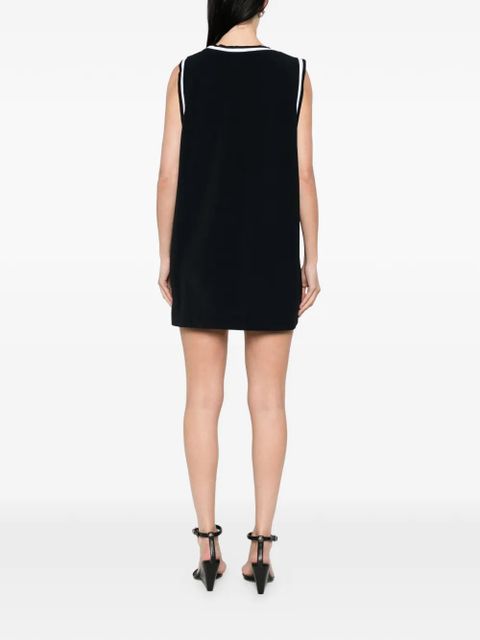 Balmain contrast-trim mini dress - Black
