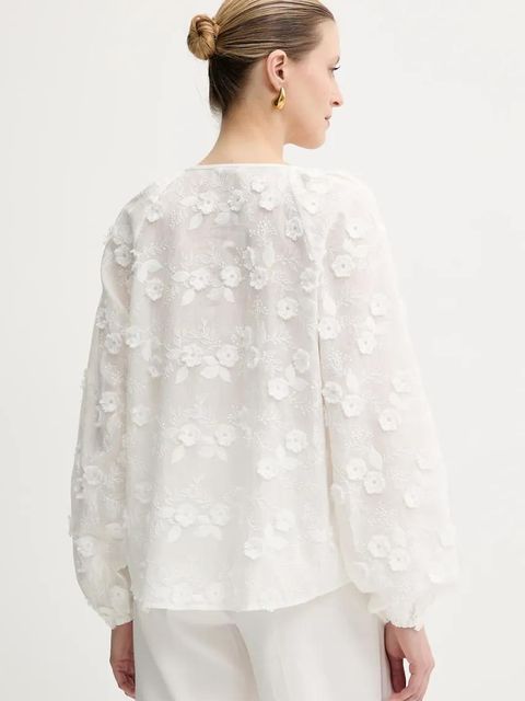 Guess bluzka PELARI damska kolor biały wzorzysta W5GH0Y WHAJ0