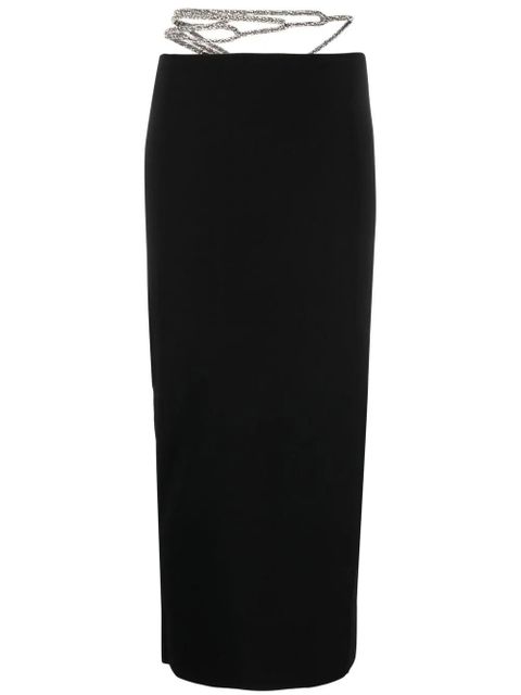 Christopher Esber crystal-embellished strap-detail skirt - Black - zdjęcie produktu nr 1