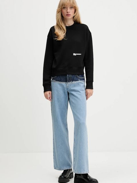 Karl Lagerfeld Jeans bluza damska kolor czarny z nadrukiem A4W20003