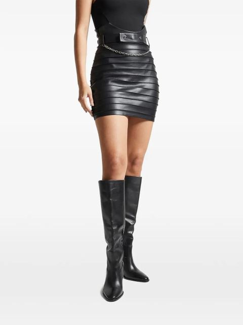 Manière De Voir pintuck chain mini skirt - Black