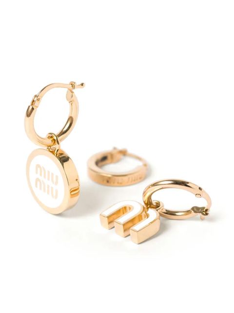 Miu Miu enamel hoop earrings (set of three) - White - zdjęcie produktu nr 2