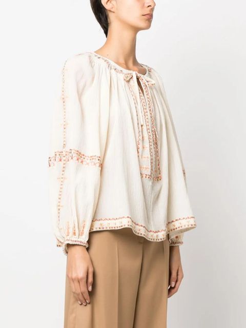 ISABEL MARANT Clive sequin-embellished blouse - Neutrals