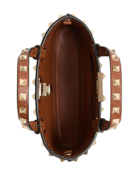 Valentino Garavani Mini Rockstud embellished tote bag - Brown