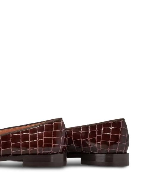 Aquazzura Martin crocodile-effect loafers - Brown