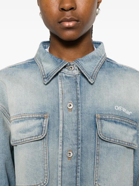 Off-White chest-pocket button-fastening shirt - Blue