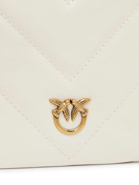PINKO quilted Love Birds-embellished phone bag - White - zdjęcie produktu nr 2
