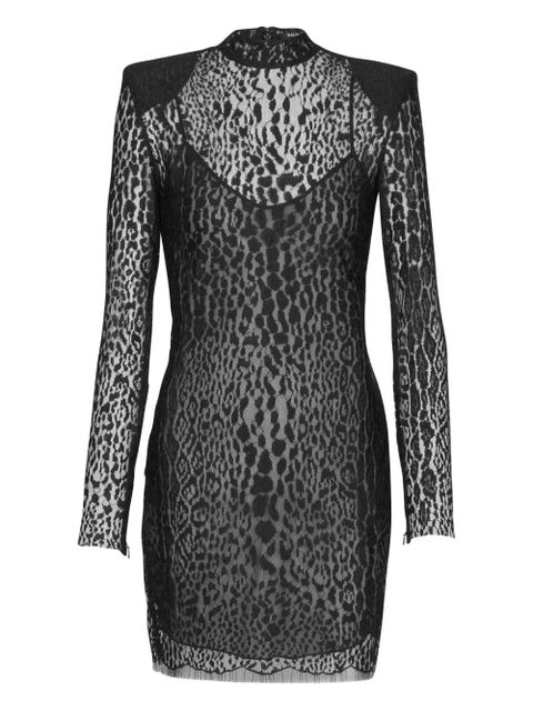 Balmain leopard-print bodycon dress - Black - zdjęcie produktu nr 1