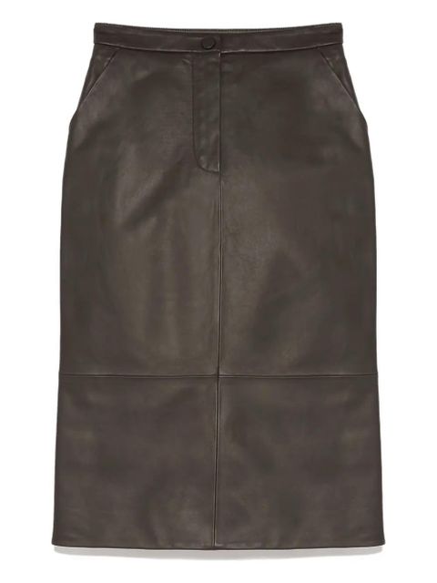 Yves Salomon leather midi skirt - Brown - zdjęcie produktu nr 1