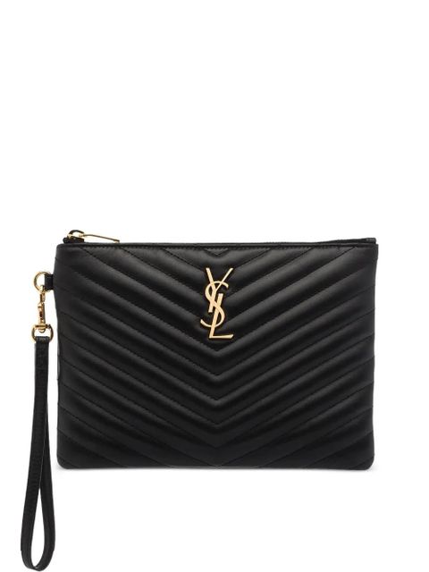 Saint Laurent Cassandre quilted leather cluch bag - Black - zdjęcie produktu nr 1