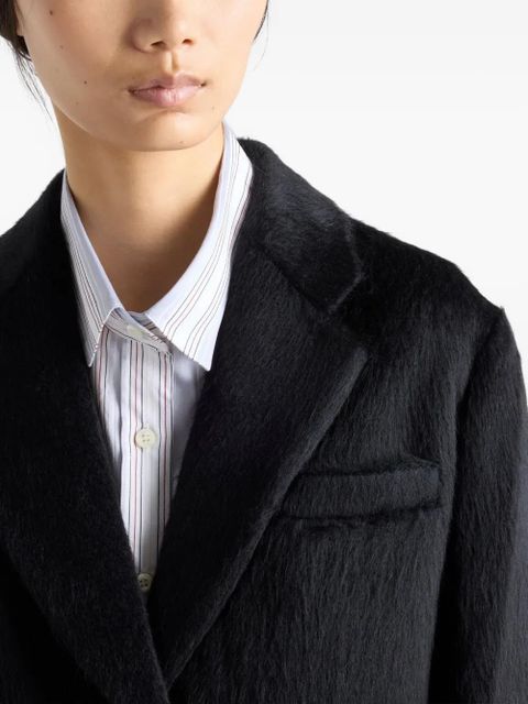 Prada velvet single-breasted coat - Blue