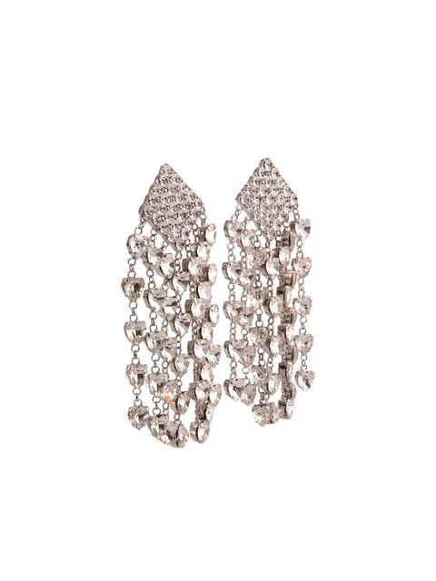 Alessandra Rich crystal-embellished earrings - Silver - zdjęcie produktu nr 2