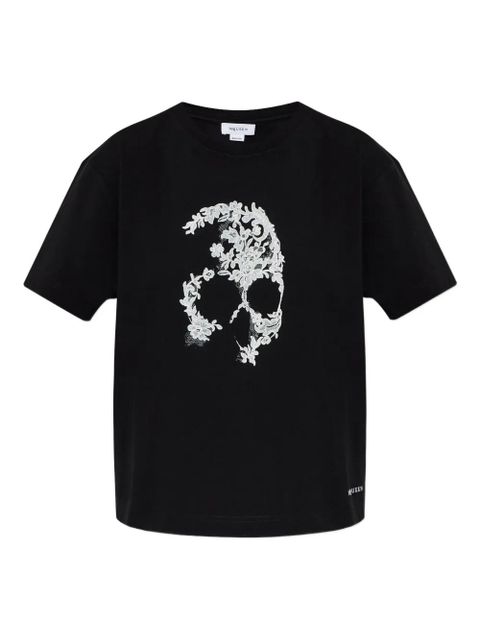 Alexander McQueen skull-lace T-shirt - Black - zdjęcie produktu nr 1