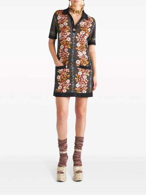 ETRO floral-jacquard knit dress - Black