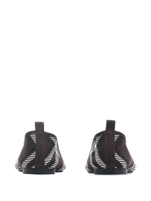 Burberry check knitted ballet flats - Black
