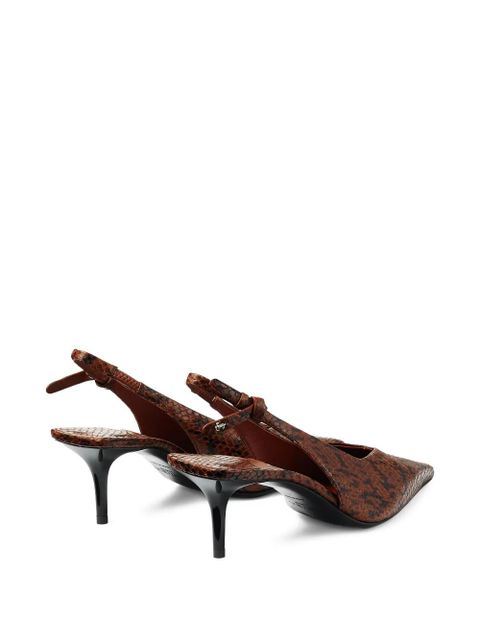 Jimmy Choo 60mm Camie snakeskin-effect slingback pumps - Brown