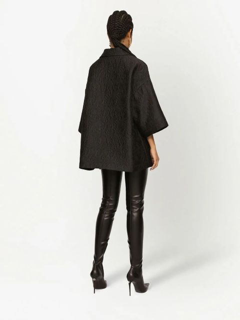 Dolce & Gabbana floral-jacquard short cape - Black