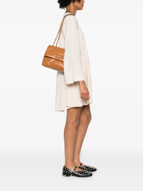 Tory Burch Kira diamond-quilted leather shoulder bag - Brown