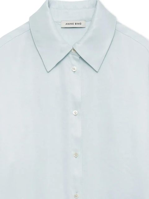 ANINE BING Bridget buttoned point-collar shirt - Green