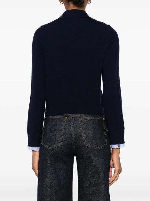 Maje button-front collared cardigan - Blue