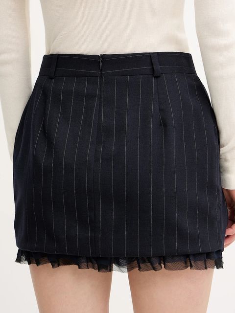 Pinko spódnica z dodatkiem wełny kolor granatowy mini prosta 105709 A2QY - zdjęcie produktu nr 2