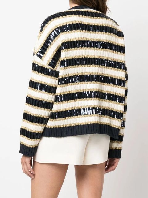 Valentino Garavani Rockstud sequinned cardigan - Neutrals