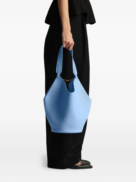 KHAITE Lotus pebbled Leather tote bag - Blue - zdjęcie produktu nr 2