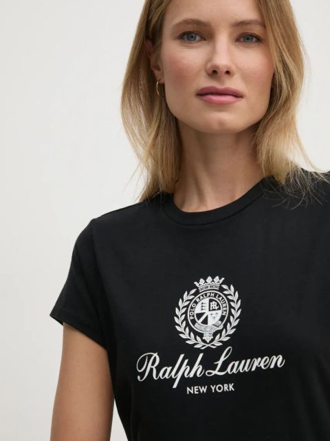 Polo Ralph Lauren t-shirt bawełniany damski kolor czarny 211952901