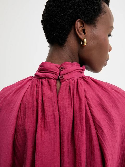 Answear.LAB bluzka damska kolor bordowy gładka