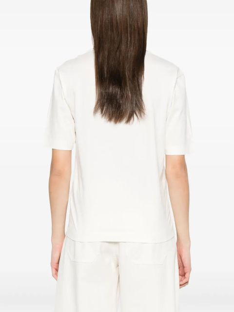 Moncler rubberised-logo cotton T-shirt - White