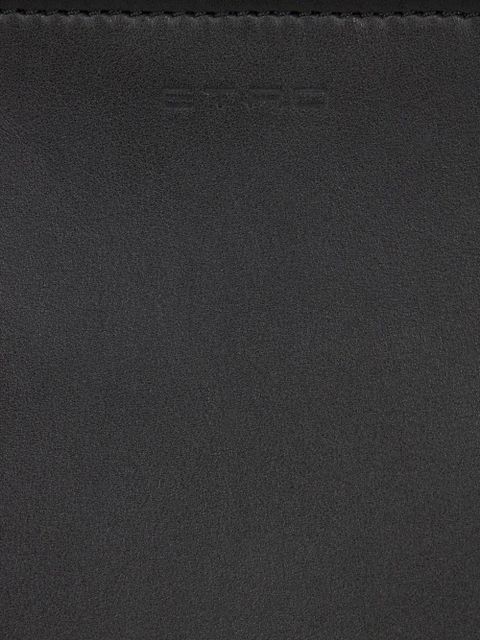 ETRO medium whipstich-detail leather clutch bag - Black