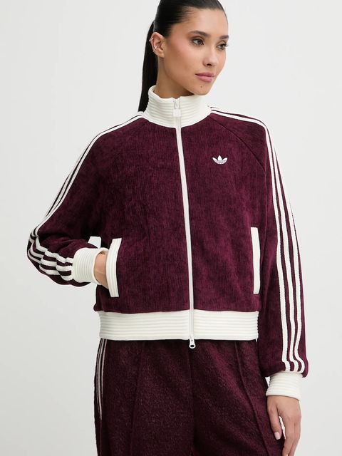adidas Originals bluza welurowa Velour damska kolor bordowy z aplikacją KS0400 - zdjęcie produktu nr 1