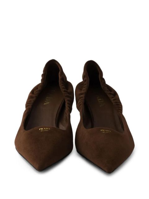 Prada pointed-toe suede pumps - Brown