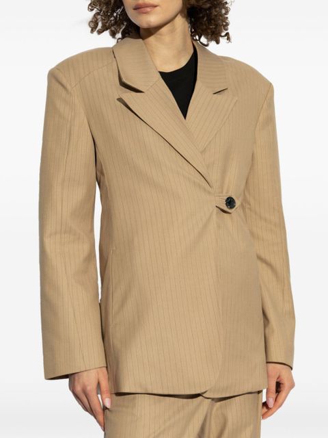 GANNI striped blazer - Neutrals