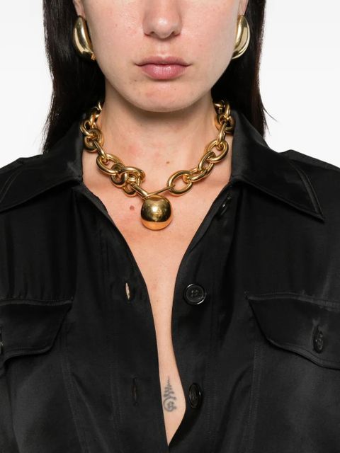 Saint Laurent belted flap-pocket shirt dress - Black - zdjęcie produktu nr 2