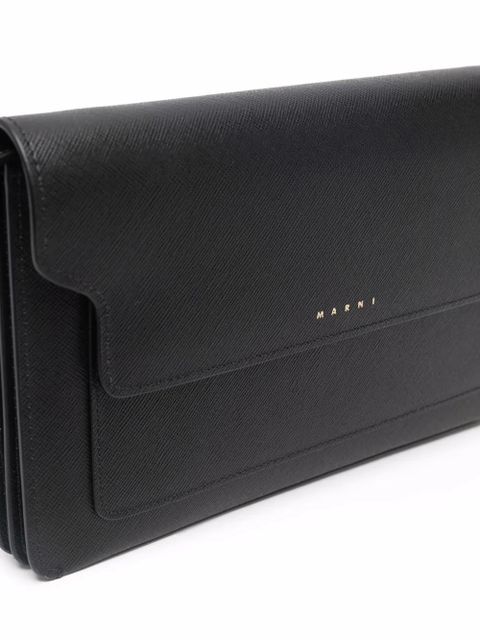 Marni Trunk leather clutch bag - Black