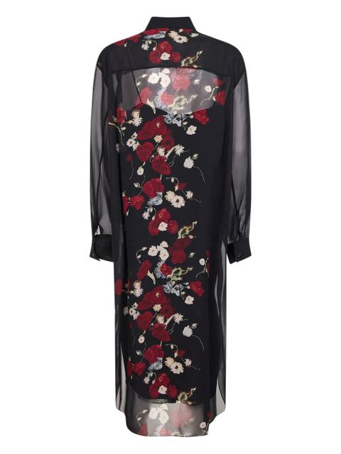 KHAITE Gloria floral-print midi dress - Black