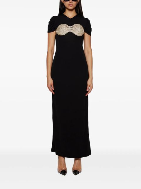 Christopher Esber crochet crystal tee dress - Black