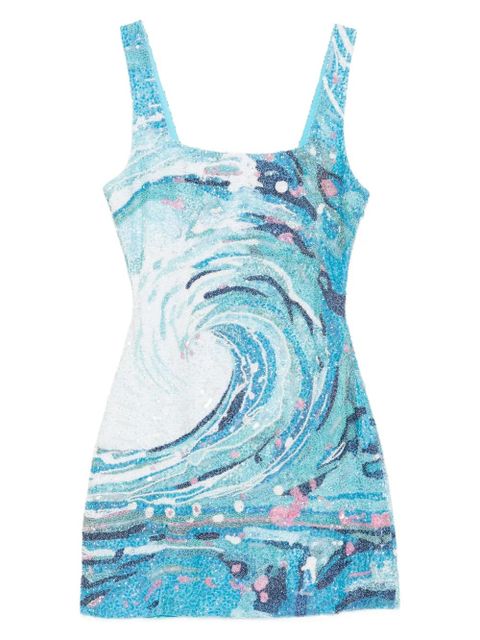 STAUD Le Sable tidal-wave sequin mini dress - Blue - zdjęcie produktu nr 1