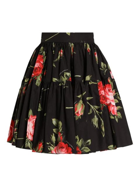 Dolce & Gabbana tiered floral mini skirt - Black - zdjęcie produktu nr 1