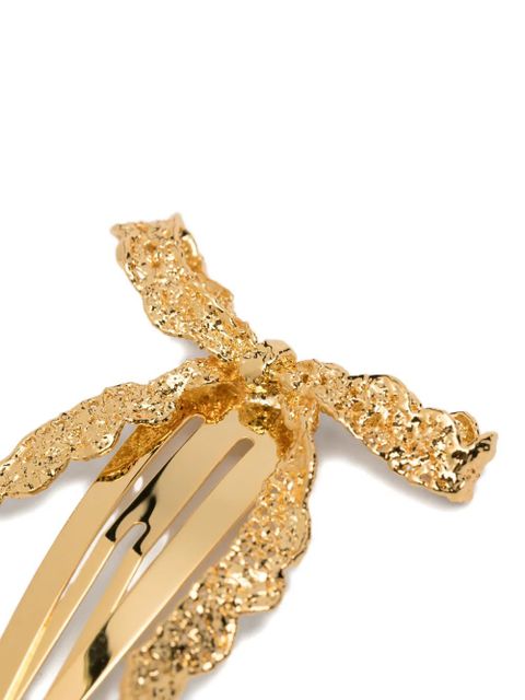 SHUSHU/TONG x YVMIN bow-detail textured hair clip - Gold