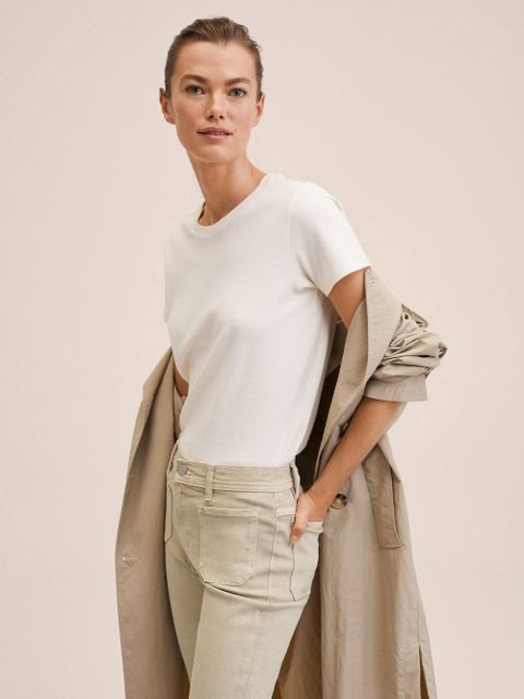 Dżinsy o kroju flare z kieszeniami