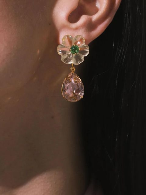 Jennifer Behr Juna flower-drop earrings - Gold