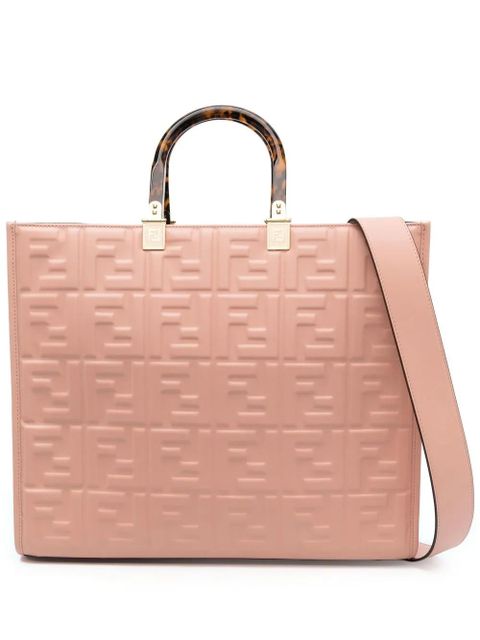 FENDI embossed-FF logo tote bag - Pink - zdjęcie produktu nr 1