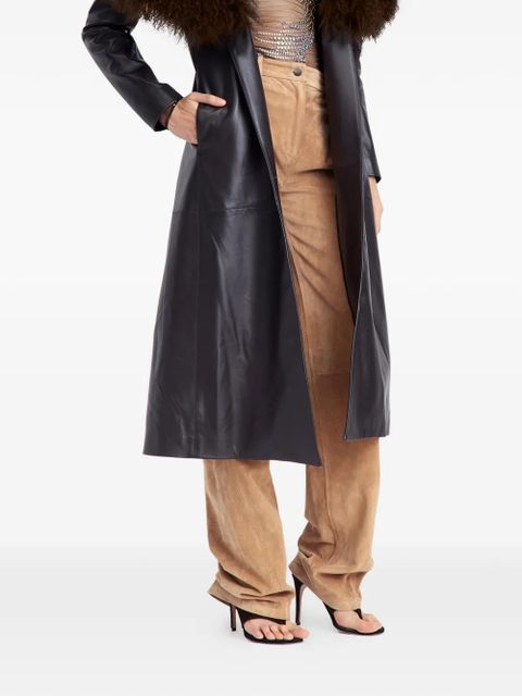 16Arlington Luisa fur-collar leather coat - Brown - zdjęcie produktu nr 2