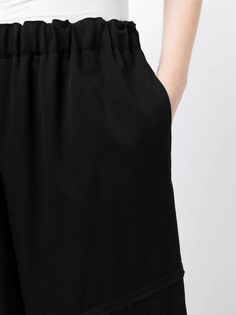 Comme Des Garçons elasticated-waist cropped wool trousers - Black