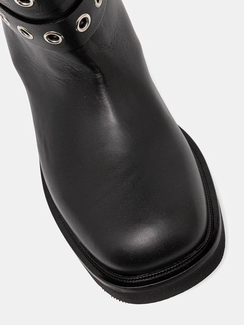 Le Silla kozaki skórzane Stivale Harley kolor czarny na płaskim obcasie 1848C040MGPPCHI294