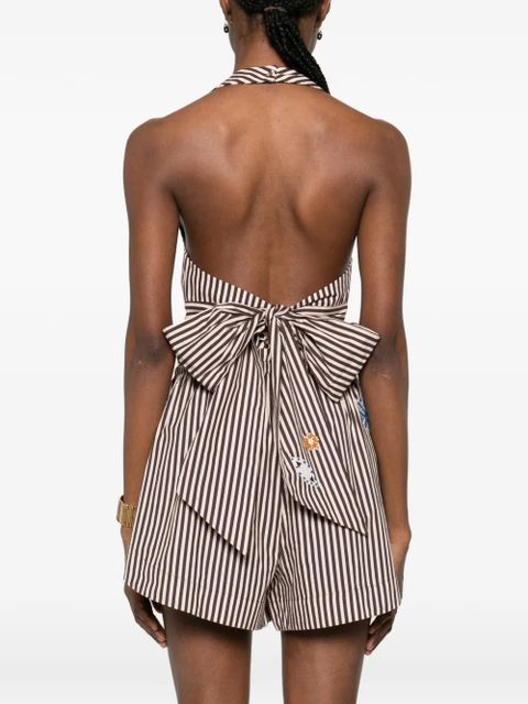 ALEMAIS Sirocco striped halterneck top - Brown